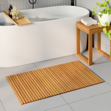 Tappeto da bagno Naturale 100 x 60 cm Legno di Acacia Massello