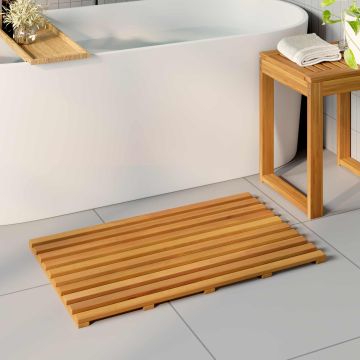 Tappeto da bagno Naturale 80 x 48 cm Legno di Acacia Massello