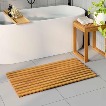 Tappeto da bagno Naturale 100 x 53 cm Legno di Acacia Massello