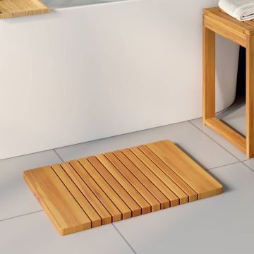 Tappeto da bagno Naturale 59 x 40 cm Legno di Acacia Massello