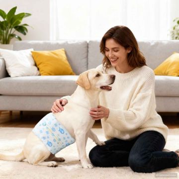 Pannolino usa e getta per cani maschi 50 pz Bianco S