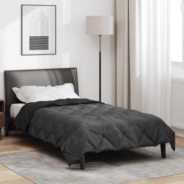 Piumone Estivo 200 x 140 cm Estate 200 gsm Nero e antracite