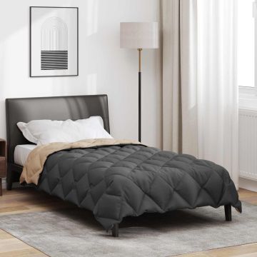 Piumone Invernale 140 x 200 cm 450 gsm Antracite e Tortora