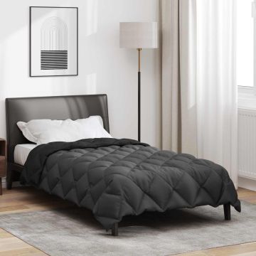 Piumone Invernale 140 x 220 cm 450 gsm Nero e antracite