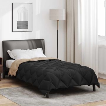 Piumone Invernale 140 x 200 cm 450 gsm Nero e Talpa