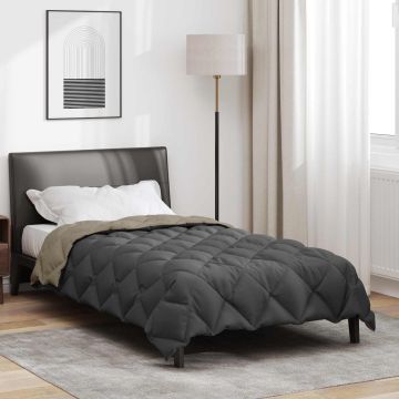 Piumone Invernale 135 x 200 cm 450 gsm Grigio chiaro e Antracite