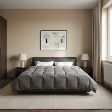 Piumino Letto Estivo 240 x 260 cm Estate Grigio Chiaro