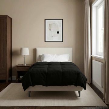 Piumino Letto Estivo 155 x 200 cm Estate Nero Traspirante