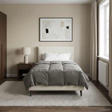 Piumone Completo Annuale 155 x 200 cm 4 stagioni Grigio Chiaro