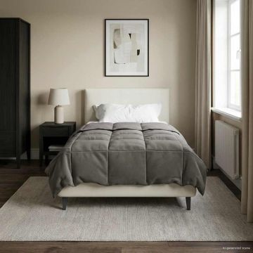 Piumone Completo Annuale 155 x 220 cm 4 stagioni Grigio Chiaro