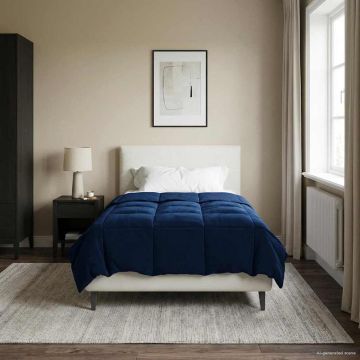 Piumone Completo Annuale 135 x 200 cm 4 stagioni Blu Scuro