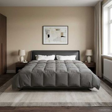 Piumone Invernale 200 x 200 cm Inverno Grigio chiaro Traspirante