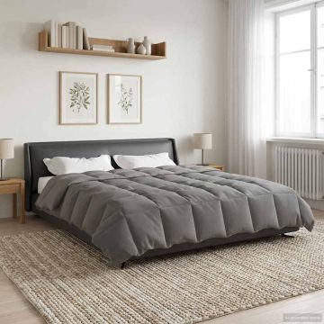 Piumone Invernale 220 x 260 cm Inverno Grigio chiaro Traspirante