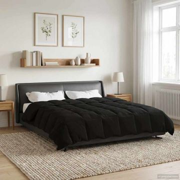 Piumone Invernale 220 x 240 cm Inverno Nero Traspirante
