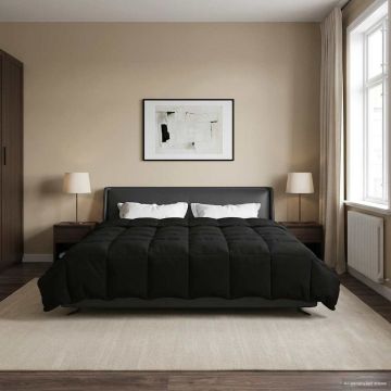 Piumone Invernale 240 x 260 cm Inverno Nero Traspirante