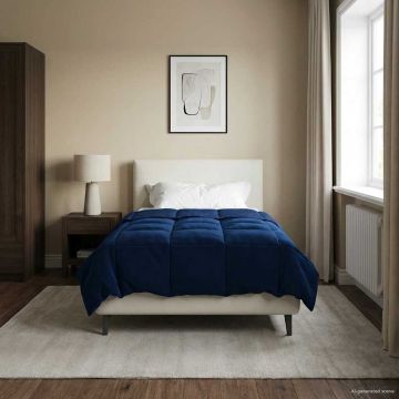 Piumone Invernale 140 x 200 cm Inverno Blu Scuro Traspirante