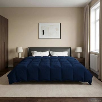 Piumone Invernale 240 x 260 cm Inverno Blu Scuro Traspirante