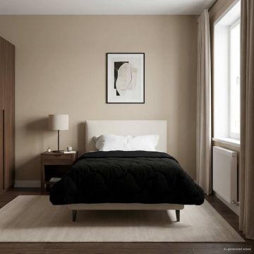 Piumino Letto Estivo 155 x 220 cm Estate Nero Traspirante