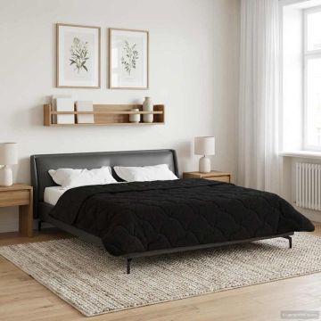 Piumino Letto Estivo 200 x 220 cm Estate Nero Traspirante