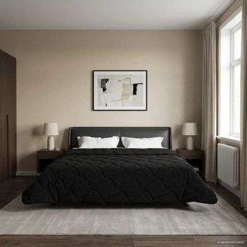 Piumino Letto Estivo 220 x 260 cm Estate Nero Traspirante