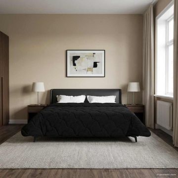 Piumino Letto Estivo 240 x 260 cm Estate Nero Traspirante