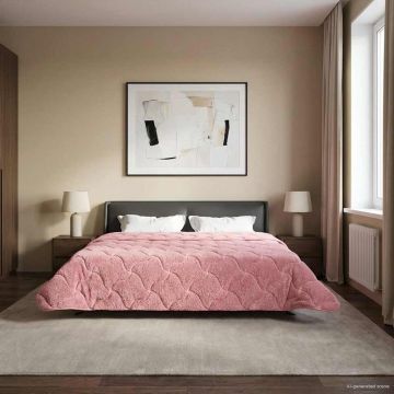 Piumone Completo Annuale Trapuntato Rosa 240 x 260 cm