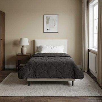 Piumone Invernale 155 x 200 cm Inverno Antracite Traspirante