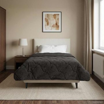 Piumone Invernale 135 x 200 cm Inverno Antracite Traspirante