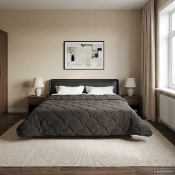 Piumone Invernale 220 x 240 cm Inverno Antracite Traspirante