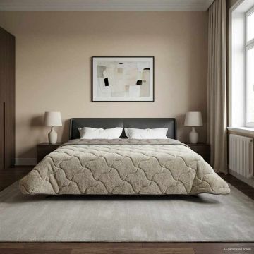 Piumone Invernale 240 x 260 cm Inverno Grigio chiaro Traspirante
