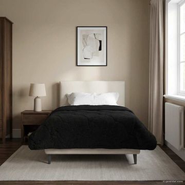 Piumone Invernale 155 x 220 cm Inverno Nero Traspirante