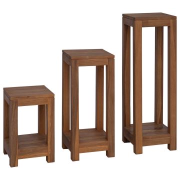 Supporto per piante 3 pz Naturale 25 x 25 x 80 cm