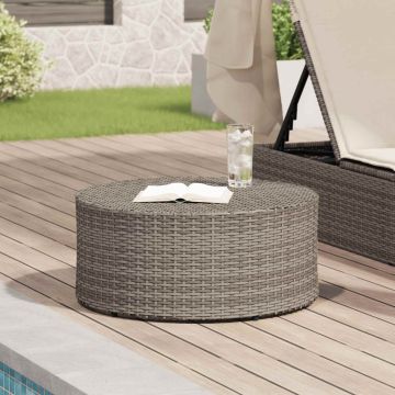 Tavolino da caffè da esterno Grigio Ø 68 x 30 cm polyrattan