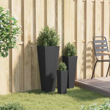 Set da esterno 3 pz Nero 30 x 30 x 80 cm Metallo