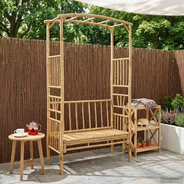 Arco da Giardino con Panchina 115 x 50 x 205 cm Bambù