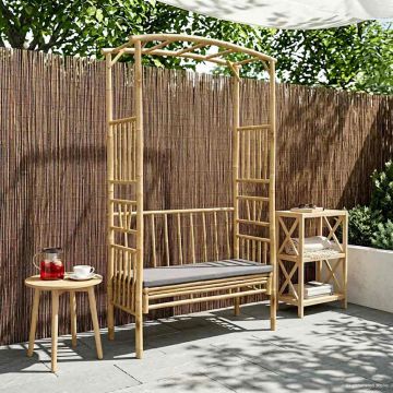 Arco da Giardino con Panchina Grigio Scuro 115 x 50 x 205 cm