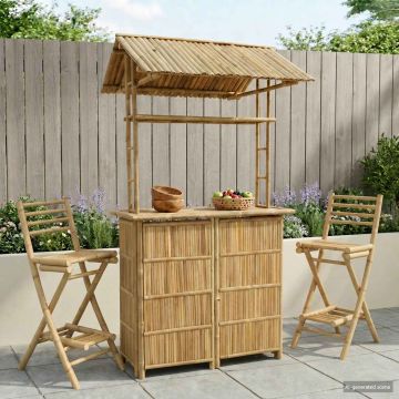 Tavolo da bar da esterno Naturale 115 x 95 x 214 cm Bambù