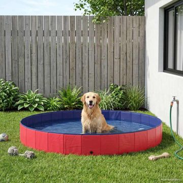 Piscina per Cani Ø300 x 38 cm PVC Spesso Rosso