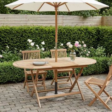 Tavolo da Giardino Pieghevole Naturale 160 x 80 x 76 cm