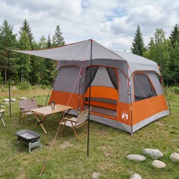 Tenda Familiare 6 persona Grigio e arancione Poliestere