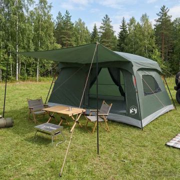 Tenda Familiare 10 persona Verde militare Poliestere e Acciaio