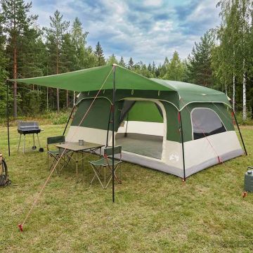 Tenda Familiare 14 persona Verde Poliestere e Acciaio