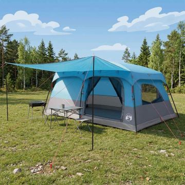Tenda Familiare 14 persona Blu Poliestere e Acciaio