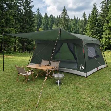 Tenda Familiare 14 persona Verde militare Poliestere e Acciaio