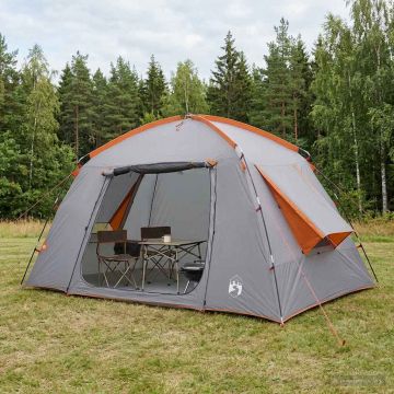 Tenda Capanna 4 persona Grigio e arancione Poliestere