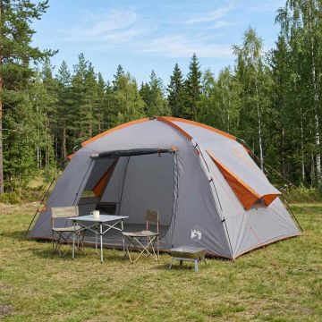 Tenda Capanna 6 persona Grigio e arancione Poliestere