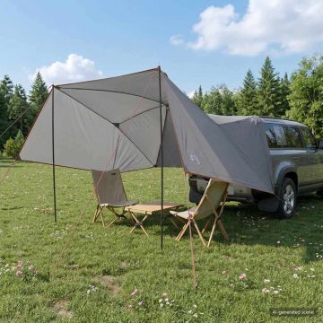 Tenda da auto 308 x 215 x 220 cm Grigio e arancione