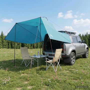 Tenda da auto Blu 350 x 250 cm Poliestere e Acciaio