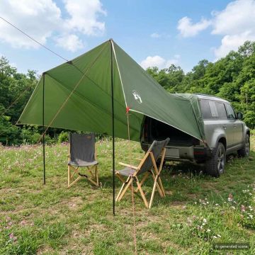 Tenda da veicolo Verde 500 x 515 x 215 cm Poliestere e Acciaio