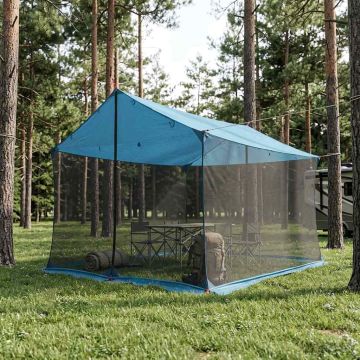 Telo da campeggio con pareti in rete Blu 340 x 260 x 220 cm
